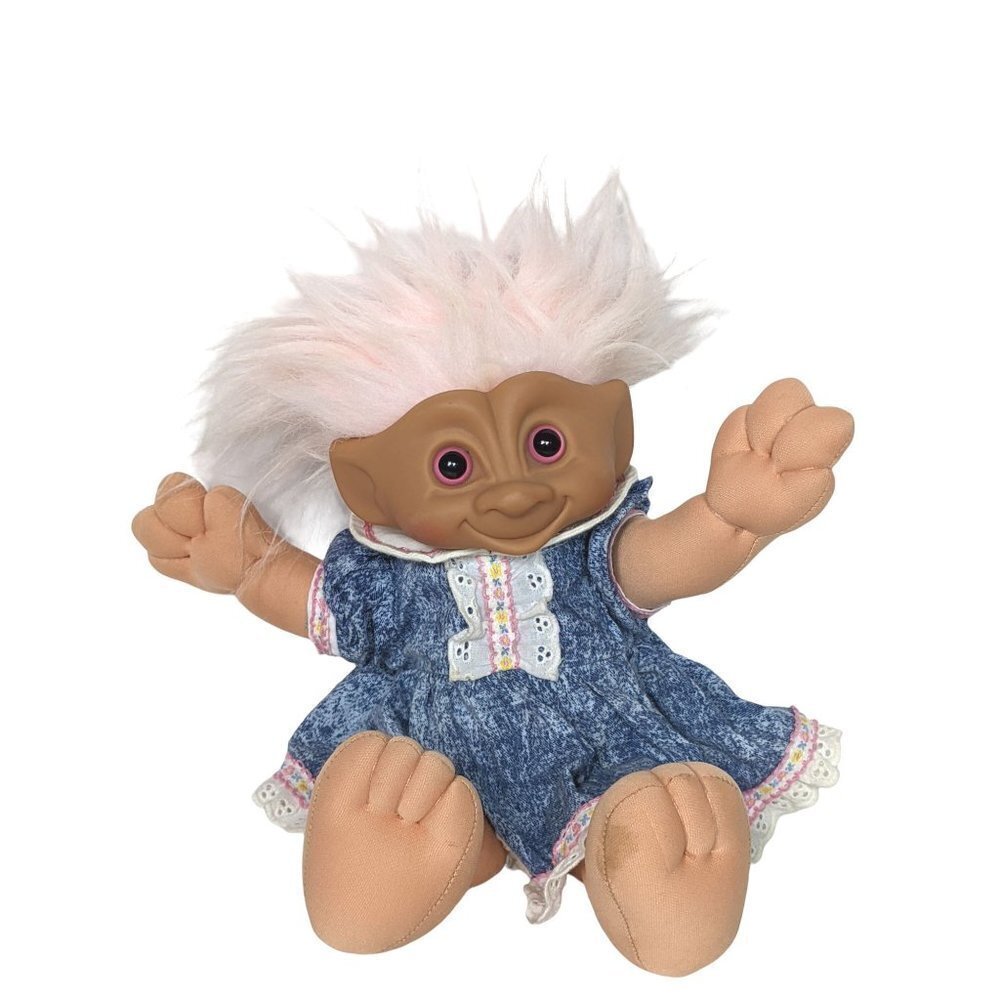 Vintage 1991 Treasure Trolls Tots Doll 15 Inch Pink Hair